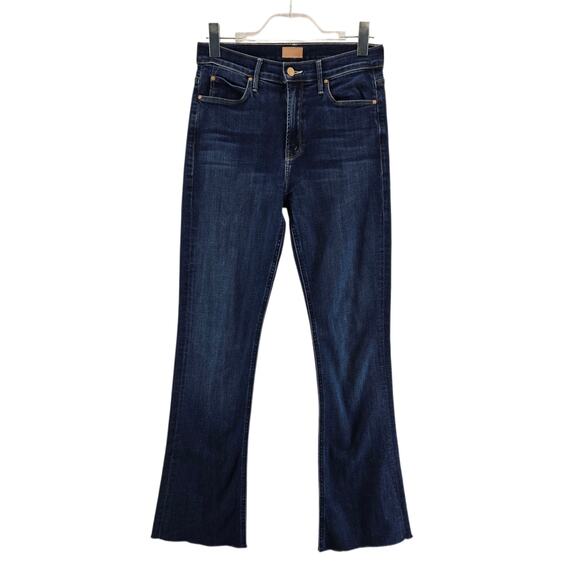Mother Jeans Womens 28 The Runaway Bootcut Howdy Medium Wash Mid Rise Raw Hem - Picture 1 of 14